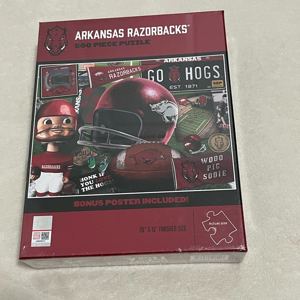 NWT Arkansas Razorback 500 Piece Puzzle
